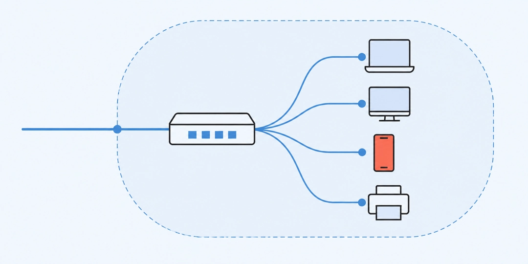 IPv4-адрес разделяется префиксом CIDR на биты сети и хоста